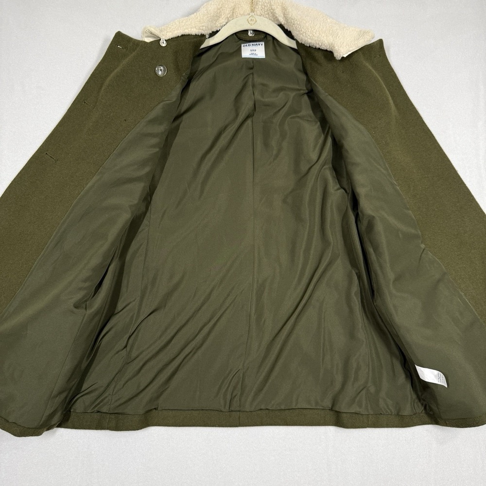Old Navy Peacoat Women Small Petite Wool Blend Double Breasted Sherpa Collar NWT - Picture 5 of 15